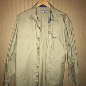 Mens Carhartt Button Up Long Sleeve Shirt Large